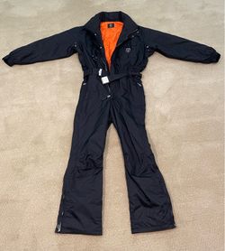 Bogner Men’s One‑Piece Ski Suit | Black/Orange (Size 54 / US 44)