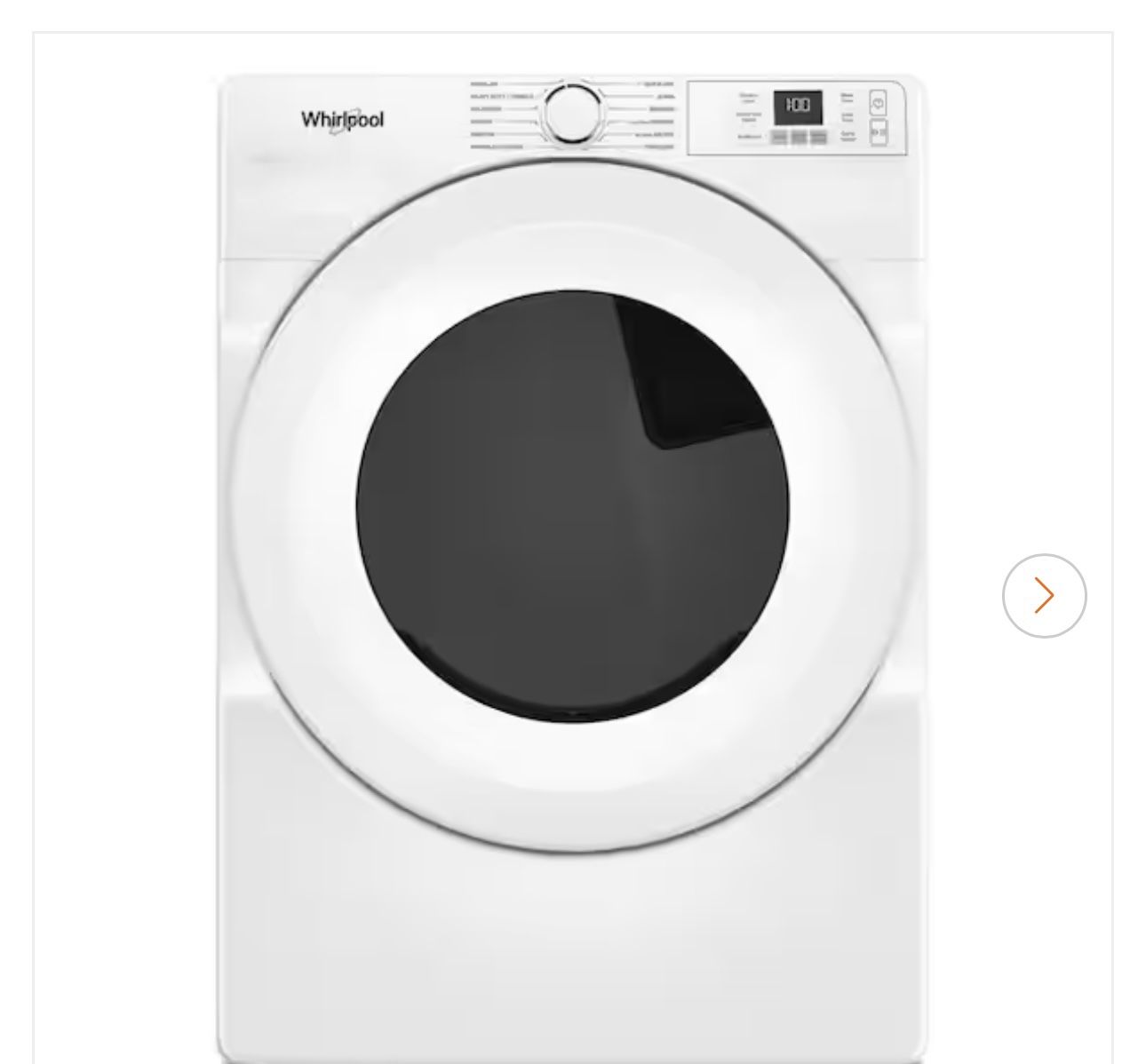 Whirlpool 7.4 Cu. Ft. vented Front Load Electric Dryer in White with Quick Dry