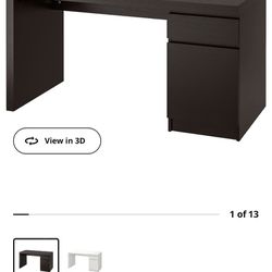 Used IKEA Malm Desk Black Brown
