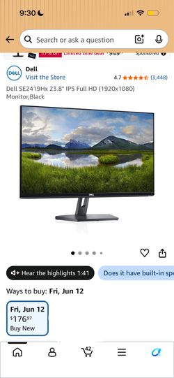 Dell SE2419HX 60hz Monitor