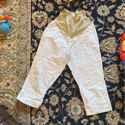 White Capri Maternity Pants XL