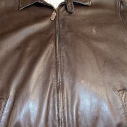 POLO Authentic Brown Leather Jacket 
