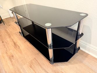 Piano Black Tempered Glass TV Stand