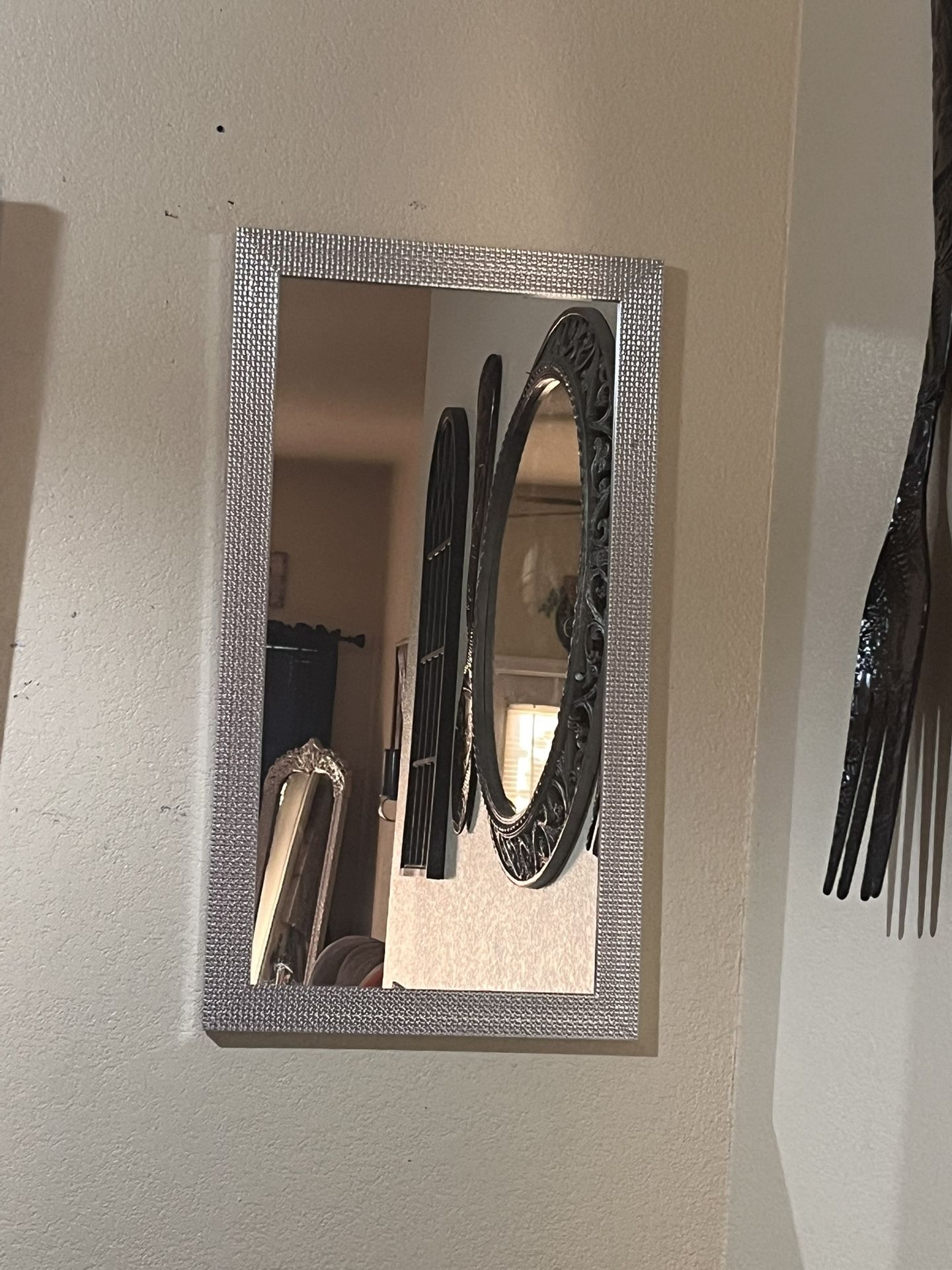 Set Of 2 Silver Mirrors … As Is