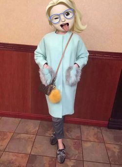Mint Green Wool Blend Coat with Luxury Faux Fur Pockets - Size M
