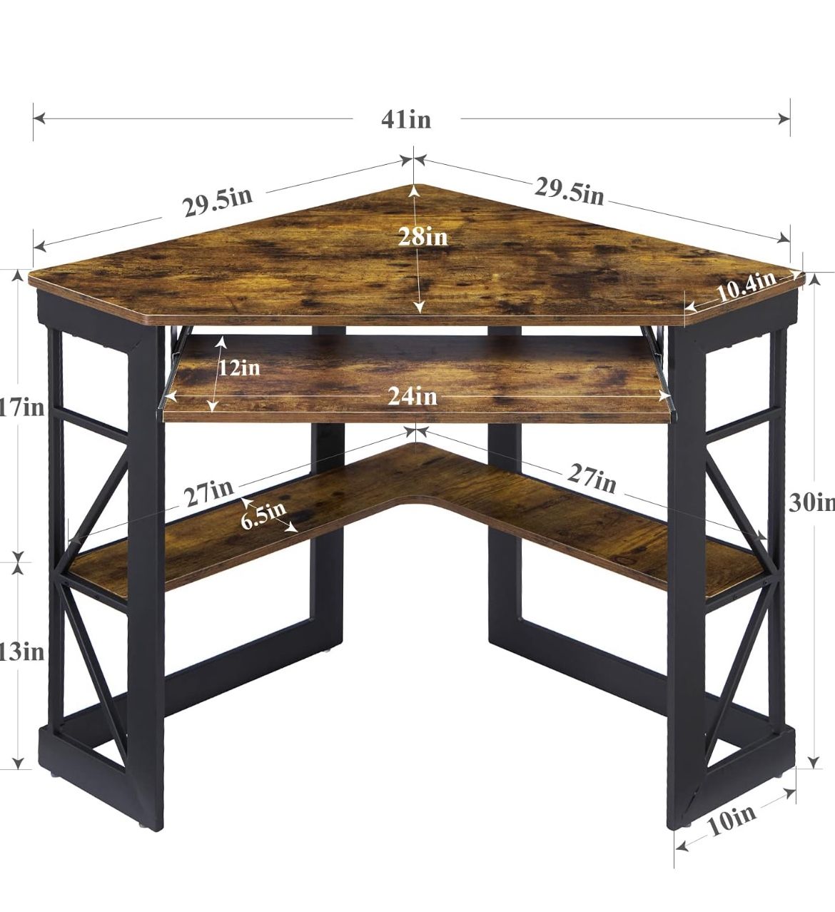 Computer corner desk -wood & metal - $40 OBO