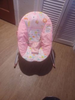 Bright Starts Pink Paradise Portable Baby Bouncer
