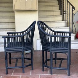3 Vintage Cane Bamboo Accent Or Patio Chairs $187.00 Each