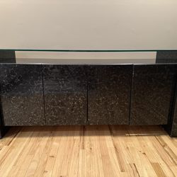 Black Marble Glass Buffet Table