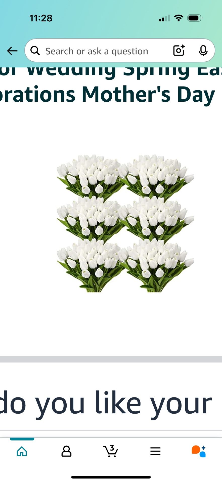 100!pcs Artificial Tulips 13.5inch Long Fake Flowers Real Touch Tulips Silk Flowers for Spring Easter Mother's Day Decorations (White)