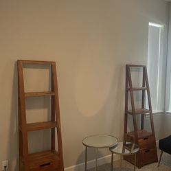 Set Of 2 Wooden Bookshelves 