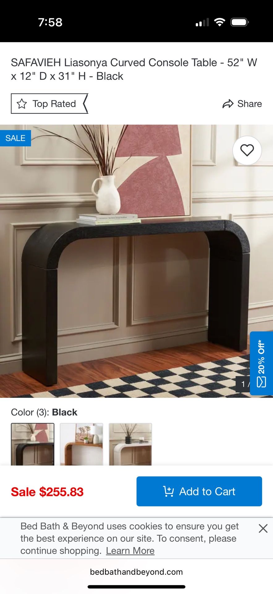 Curved Console Table
