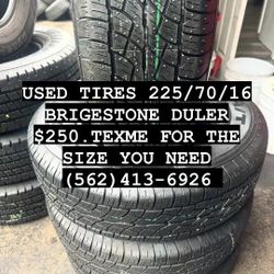 SET OF TIRES 225/70R16 BRIDGESTONE DUELER 95% TREAD LIFE LEFT