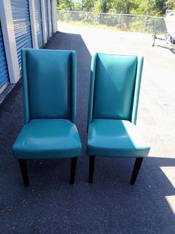 Set 2 turquoise chair chairs set