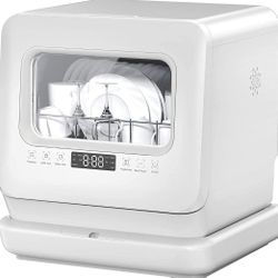 Countertop Dishwasher, Portable Dishwasher with Water Tank and Air-Dry Function
