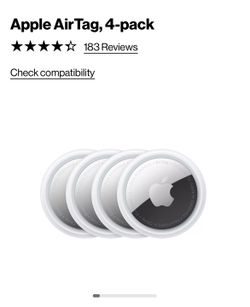 4 Pack Apple Tag