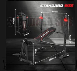 Maidoma Adjustable Weight Bench with Squat Rack