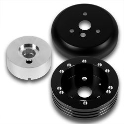 For 1970-1975 Chevy GMC Truck Vans 5 & 6 Hole Steering Wheel Black Hub Adapter -(3-HUB-506-BK