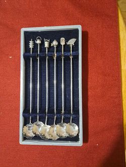 Vintage silver Japanese cocktail spoons