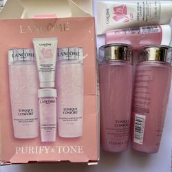 Lancome TONIQUE CONFORT Purify & tone 6.7 Oz FULL SIZE + Mousse Cleanser Set NIB
