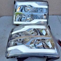 07-13 Chevrolet Silverado LED DRL Projector Headlights Luces Focos Micas Faros Faroles Headlamps Chevy