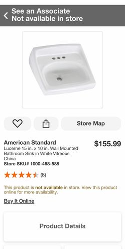American standard wall mounted Sink NEW