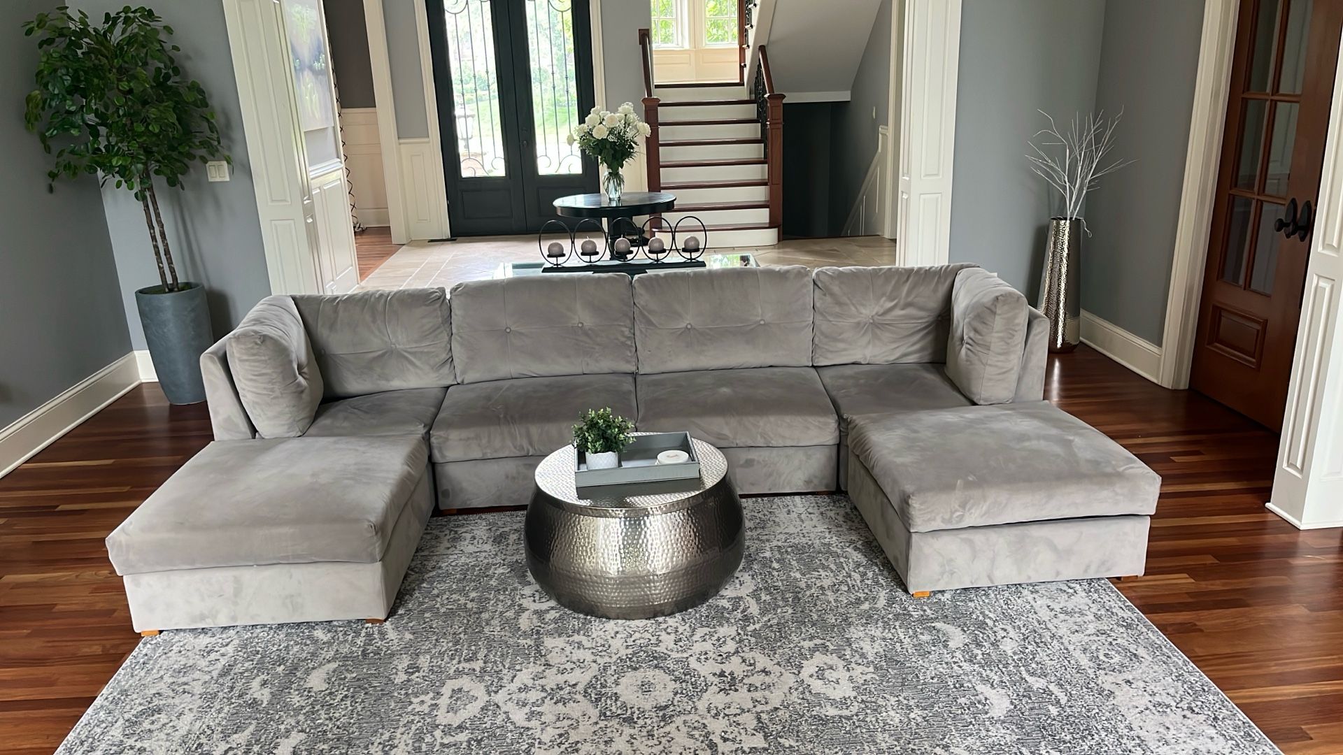 Pottery Barn Gray Sectional Couch w/ Storage