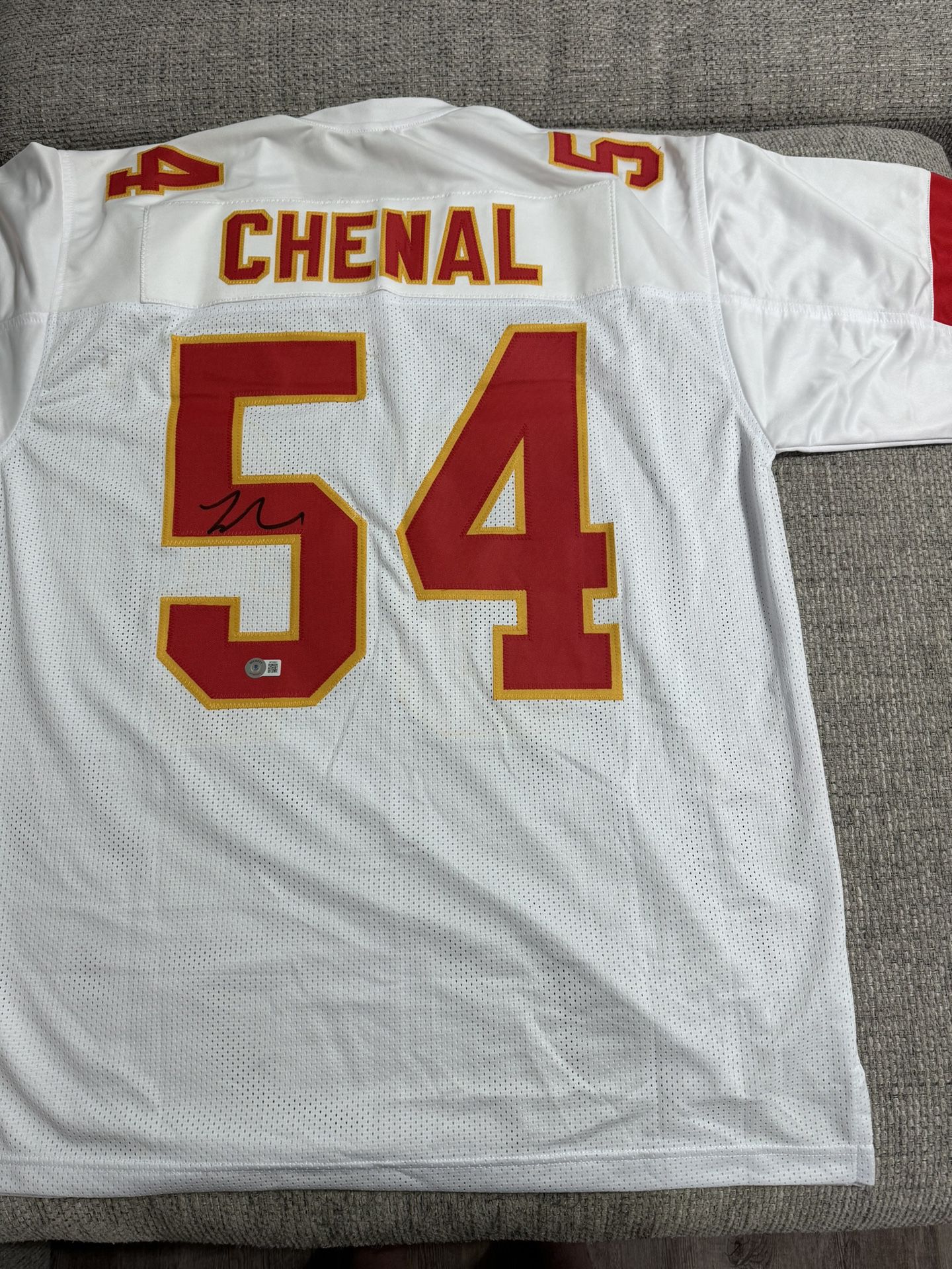 Leo Chenal Signed Autograph Custom Jersey - Beckett Coa - Kansas City Chiefs