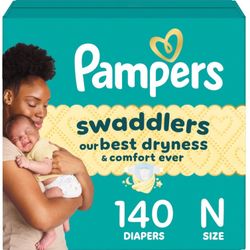 Pampers Swaddlers Newborn Diapers, Size 0 (Up To 10 Lbs), 140 Count
