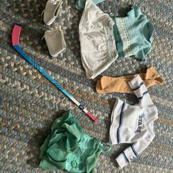American girl Doll Mia Clothes And Hockey Stick