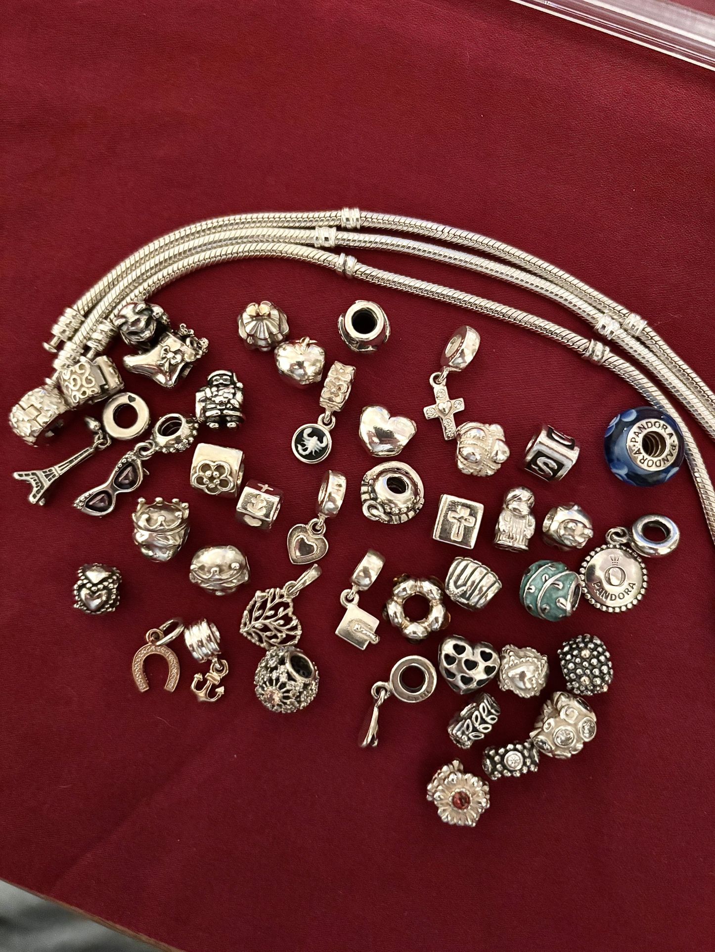 Sterling Pandora Charms And 14k Gold