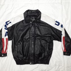 Mens Size Large Leather Jacket In Great Condition 