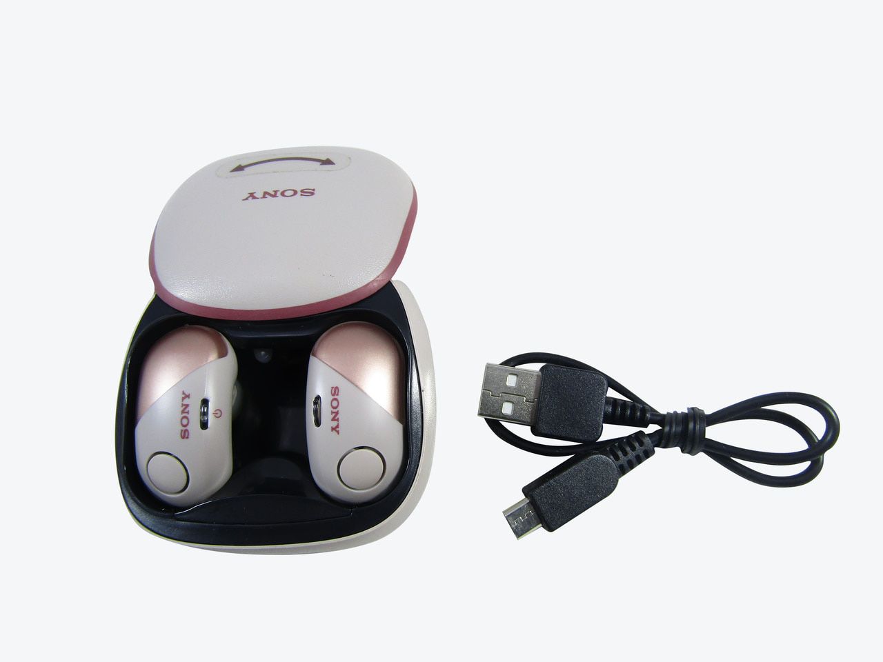 Sony WF-SP700NP Pink Wireless Headphones VG