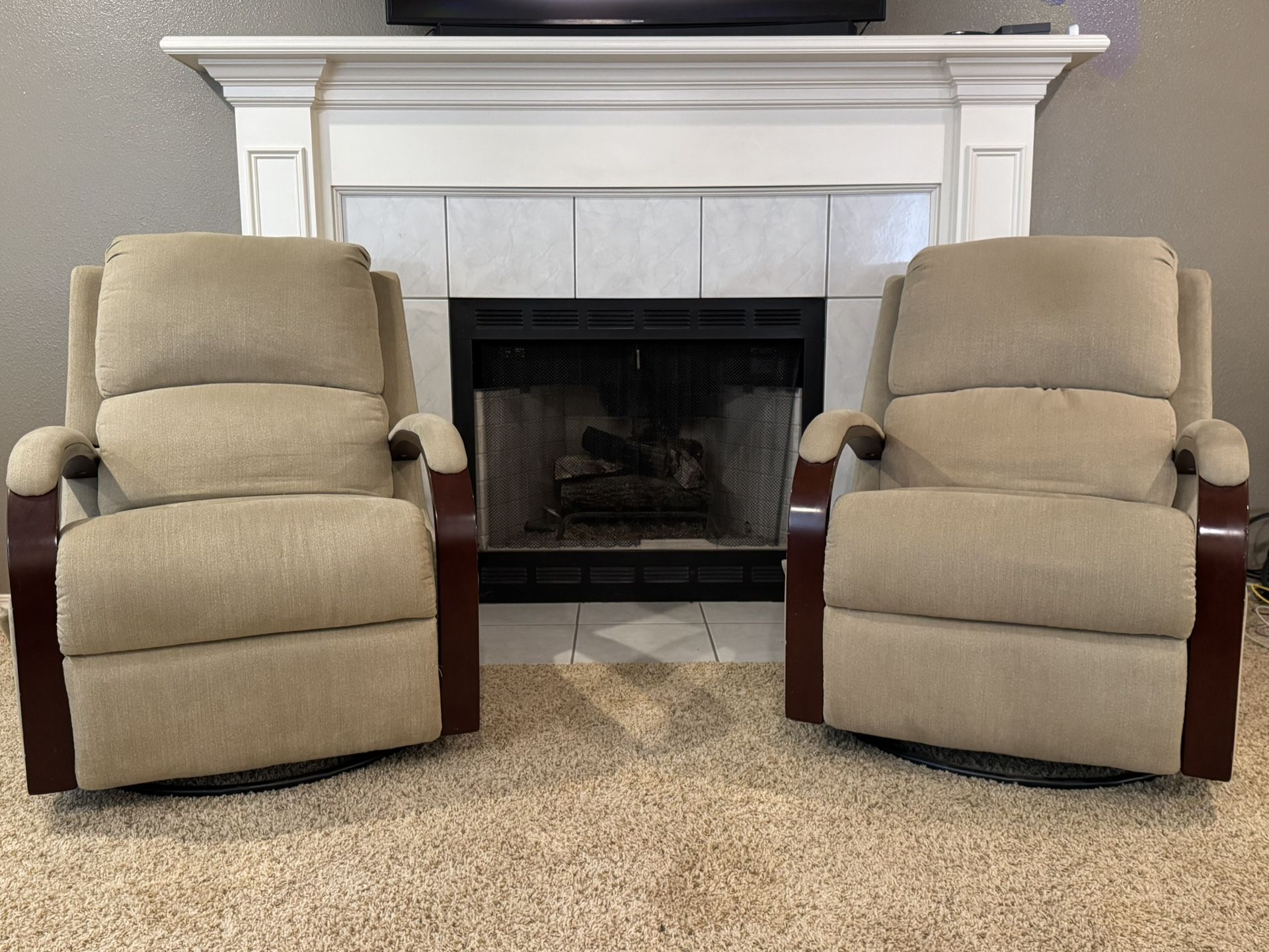 Pair of Reclining Rocking Chairs