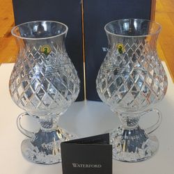 Set of 2 Waterford Crystal 10” 2 Piece Chamber Candlestick With Box