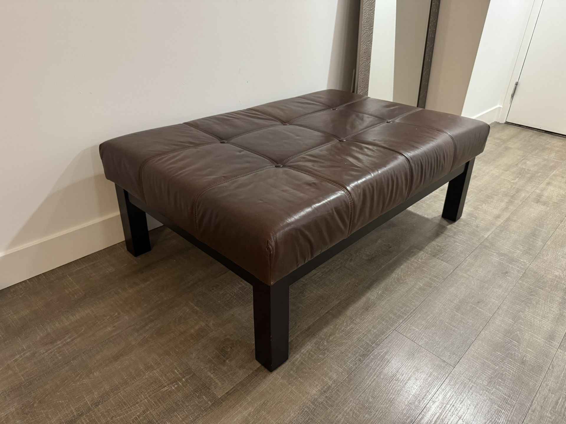 Brown Leather Ottoman