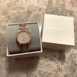 Michael Kors Women's Mindy Three-Hand Rose Gold-Tone Watch