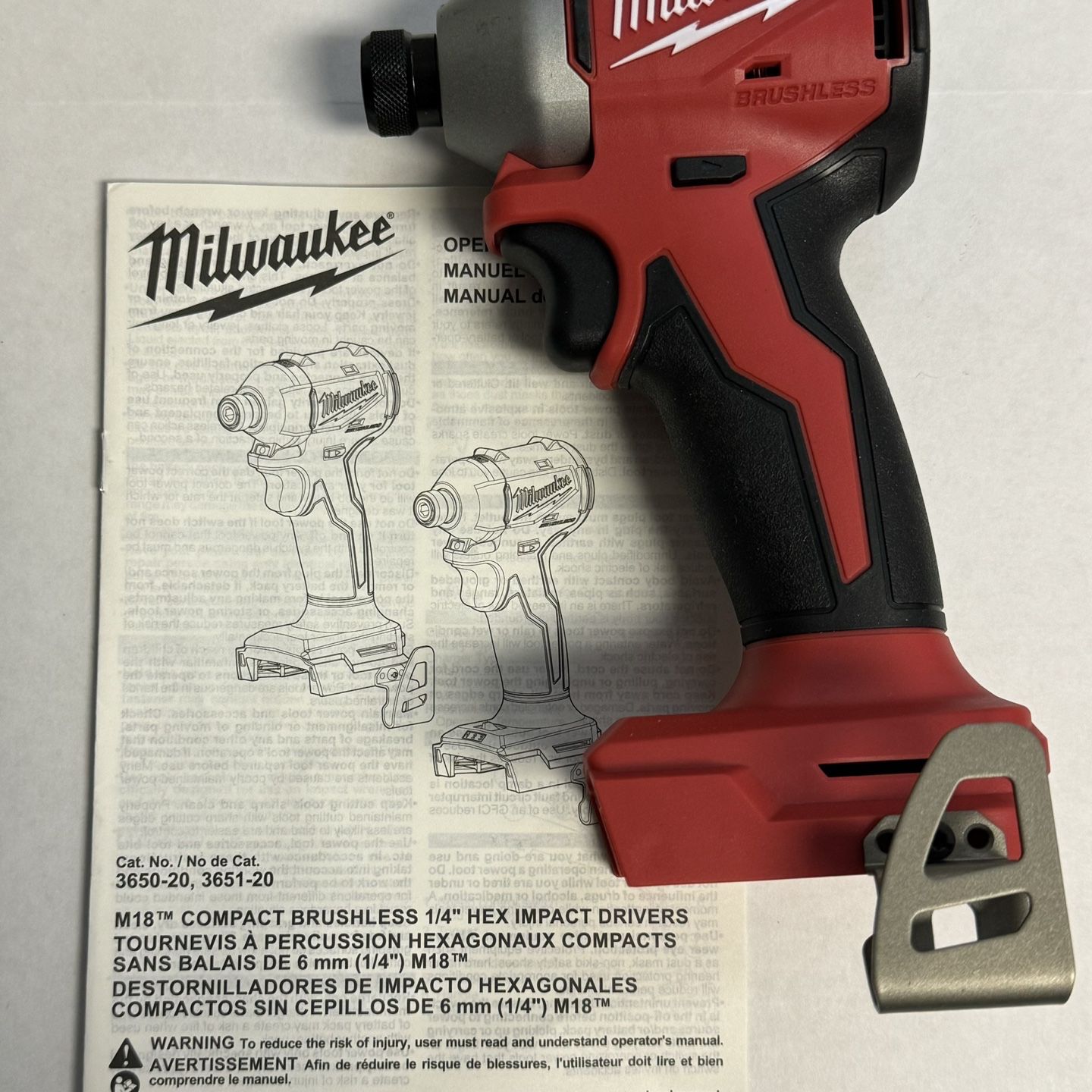 Milwaukee 3650-20 Brushless 1/4” Impact Driver (Tool Only)