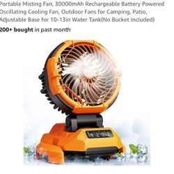 Portable Misting Fan, 30000mAh Rechargeable 