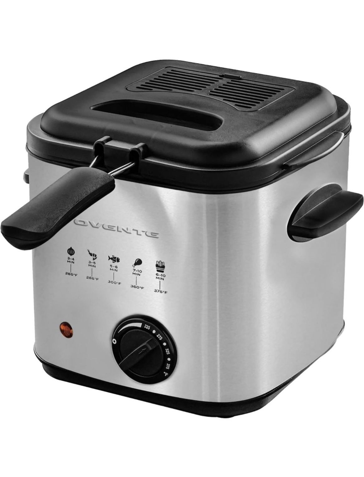 OVENTE Electric Deep Fryer 1.5 Liter, 800W with Odor Filter Lid 3831