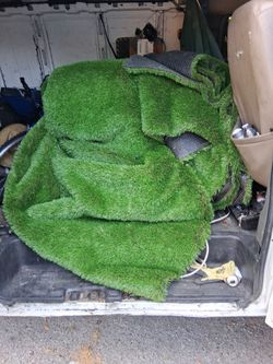 Fake synthetic grass covers good amount of space