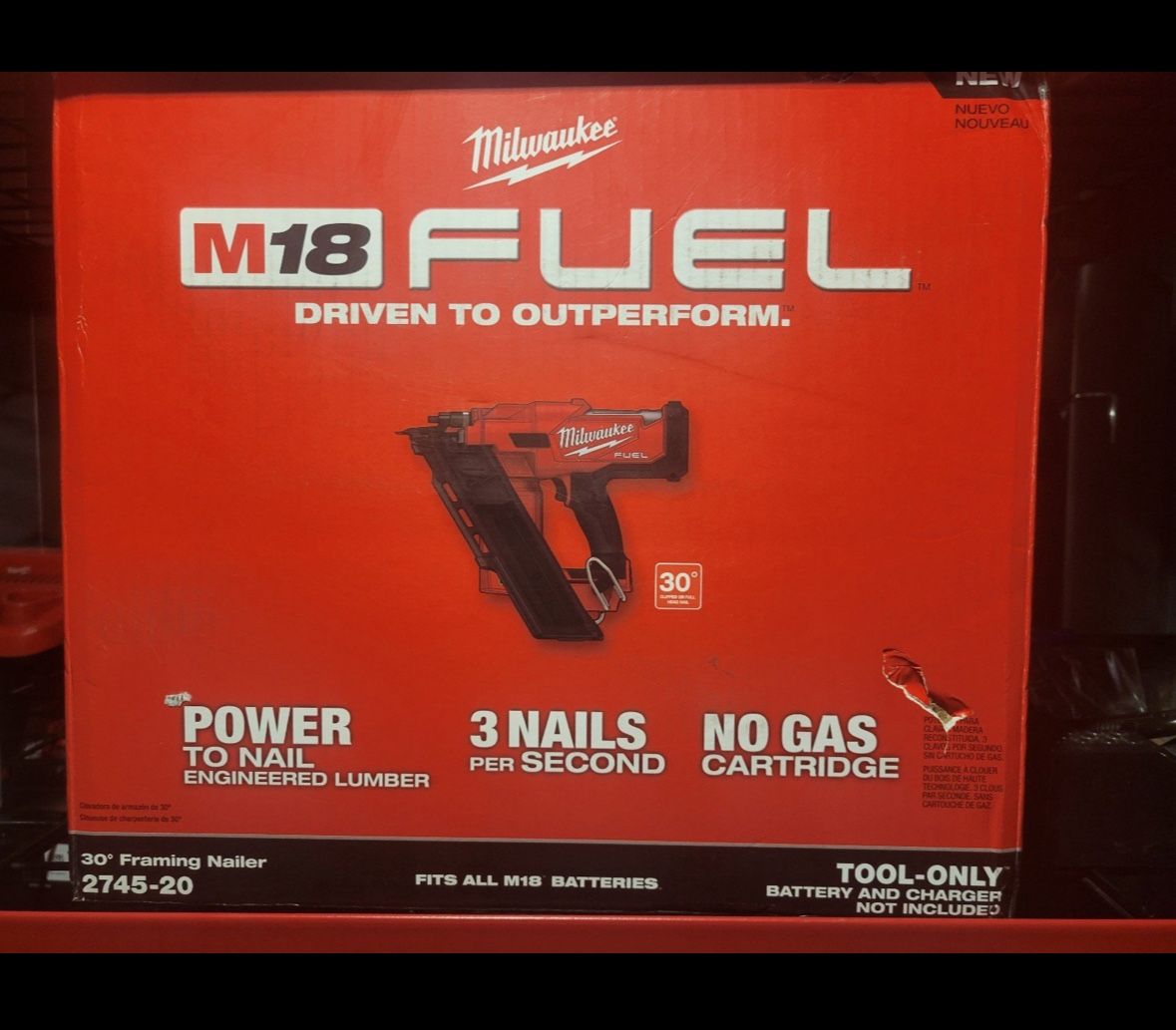 Milwaukee new 30 framing nailer 18M fuel brushless - Nuevo 