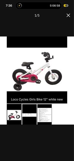 Girls Bicycle with Wheels -New in box  12 inch