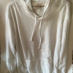 White Lightweight Hoodie Vintage Brand 