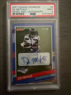 DK Metcalf PSA 9 /20 autographed card