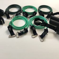 Cables Resistance Bands Set (stackable 150lbs & hypoallergenic) 