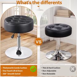 New black adjustable stool salon vanity