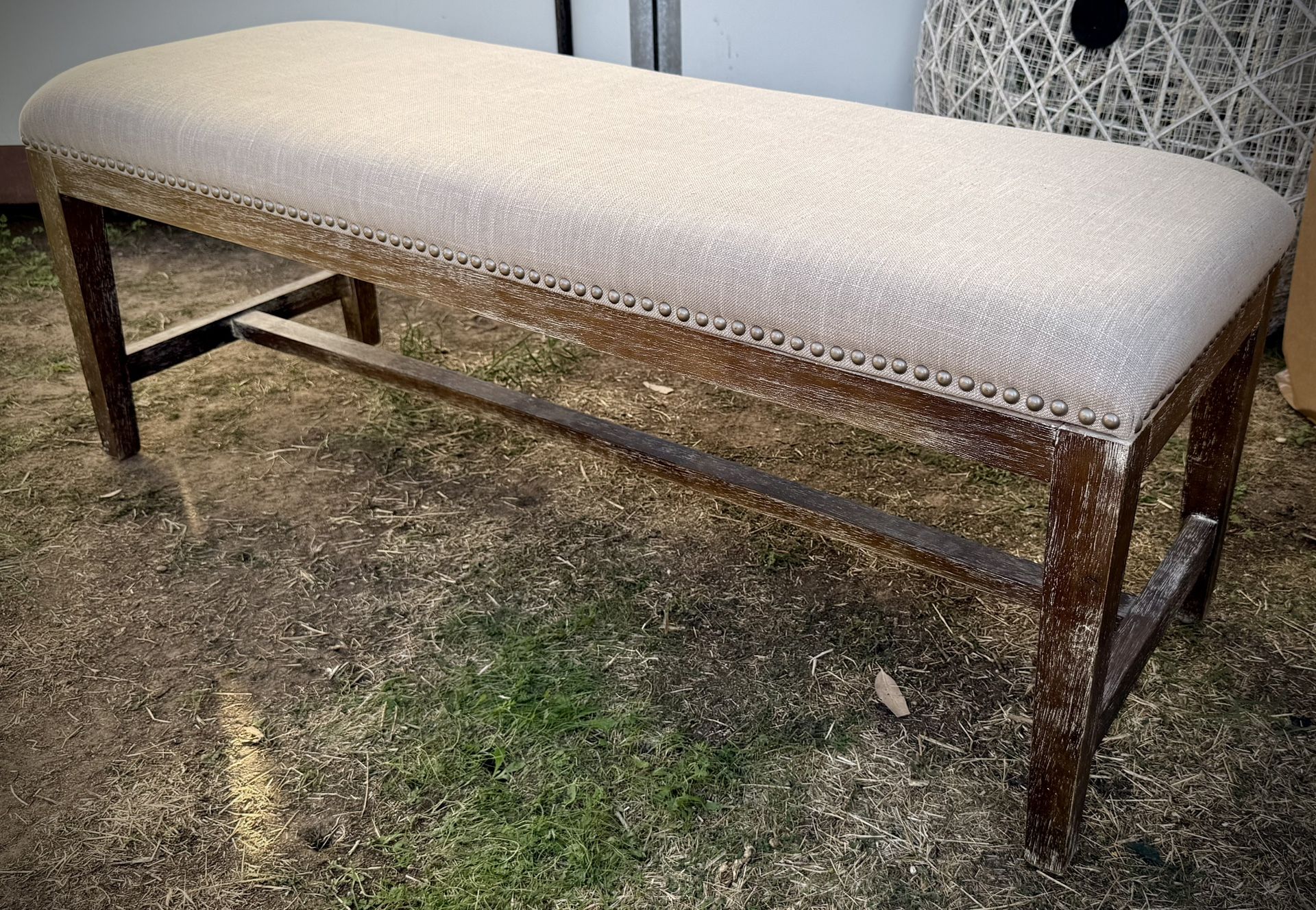 Rustic Upholstered Bench