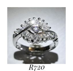 BRAND NEW ​10k & 18k WHITE GOLD FILLED & .925 STERLING SILVER SAPPHIRE, TOPAZ & CZ COCKTAIL BLING RINGS "YOUR CHOICE"