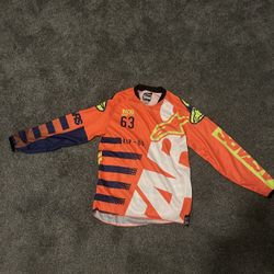Youth Alpinestars Racer MX Jersey – Size S – Orange/Navy – Excellent Condition